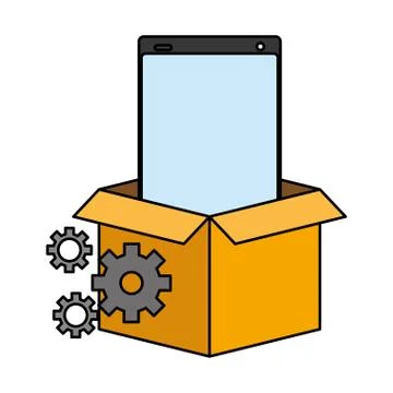 Mobile app development Stock Illustration