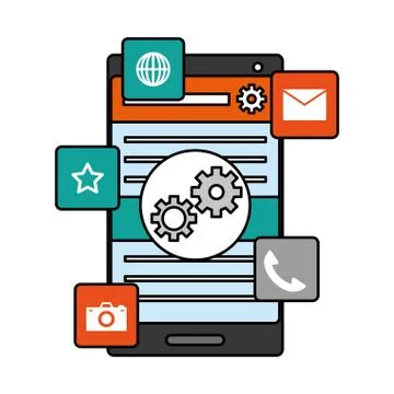 Mobile app development Stock Illustration