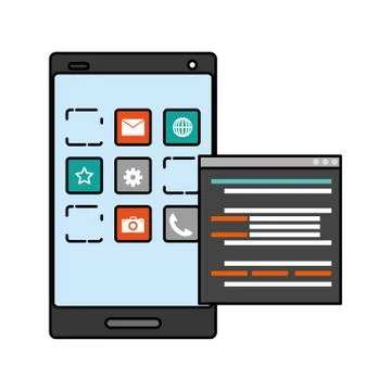 Mobile app development Stock Illustration