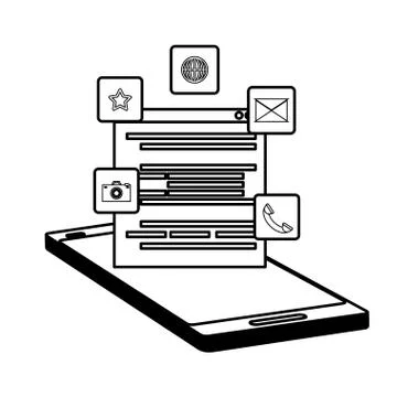 Mobile app development Stock Illustration