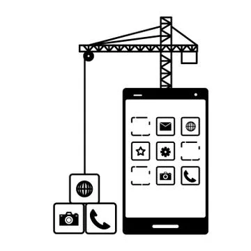 Mobile app development Stock Illustration