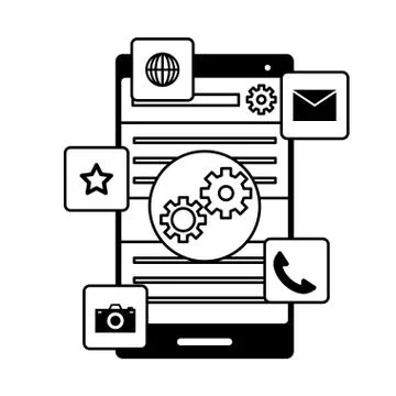 Mobile app development Stock Illustration