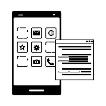Mobile app development Stock Illustration