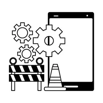 Mobile app development Stock Illustration