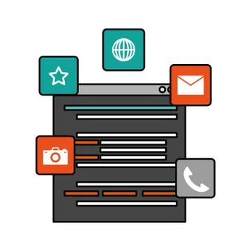 Mobile app development Stock Illustration