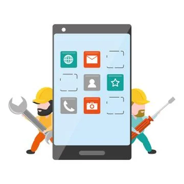 Mobile app development Stock Illustration