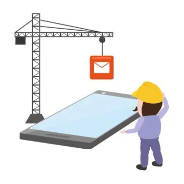 Mobile app development Stock Illustration
