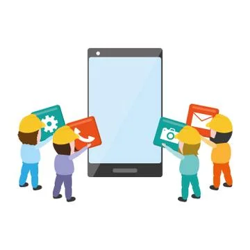 Mobile app development Illustrazione stock