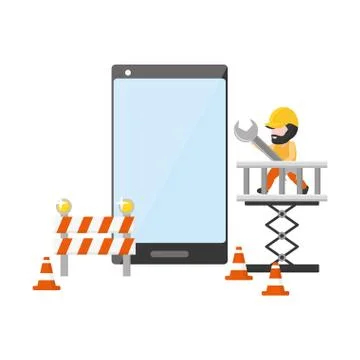 Mobile app development Illustrazione stock