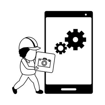 Mobile app development イラスト素材