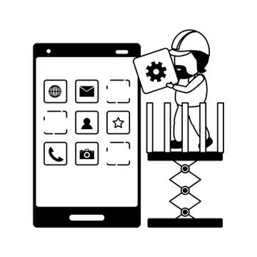 Mobile app development Stock Illustration