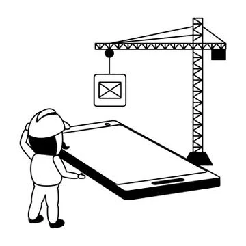 Mobile app development 스톡 일러스트