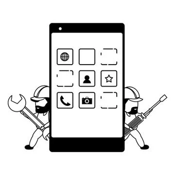 Mobile app development Stock Illustration