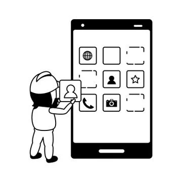 Mobile app development イラスト素材