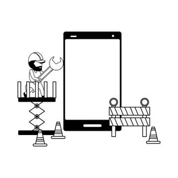 Mobile app development Illustrazione stock
