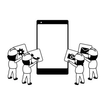 Mobile app development Stock Illustration