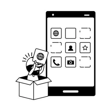 Mobile app development Illustrazione stock