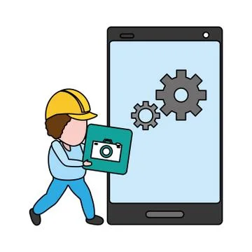 Mobile app development Illustrazione stock