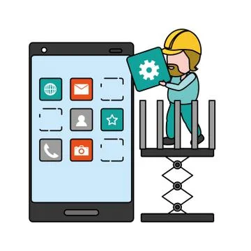 Mobile app development Illustrazione stock