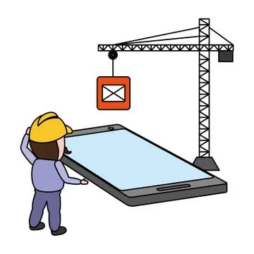 Mobile app development Stock Illustration