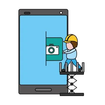 Mobile app development Stock Illustration