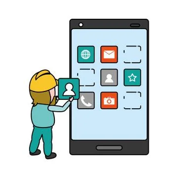Mobile app development イラスト素材