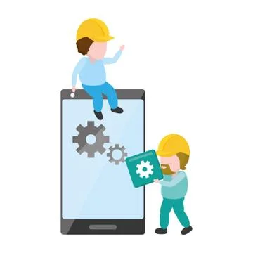 Mobile app development Stock Illustration