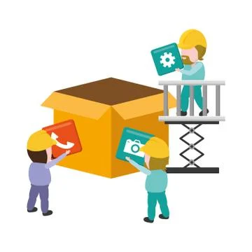 Mobile app development Stock Illustration