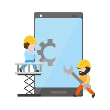Mobile app development Stock Illustration