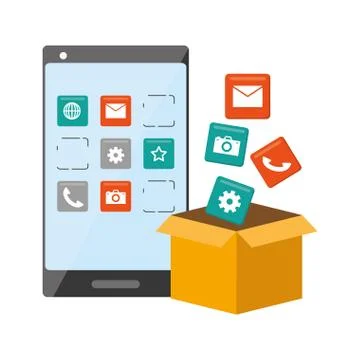 Mobile app development Illustrazione stock