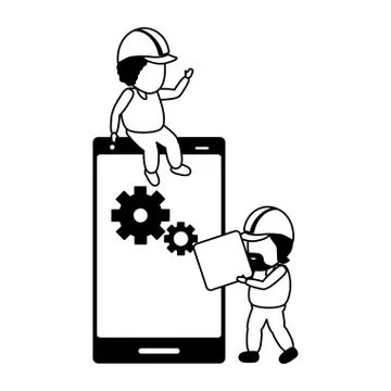 Mobile app development Illustrazione stock