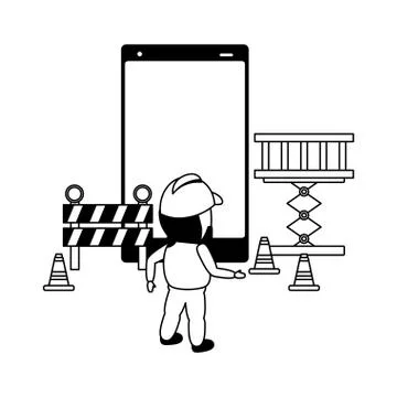 Mobile app development Illustrazione stock