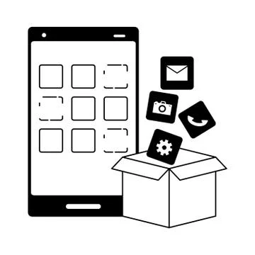 Mobile app development Illustrazione stock