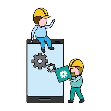 Mobile app development イラスト素材