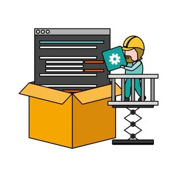 Mobile app development Stock Illustration