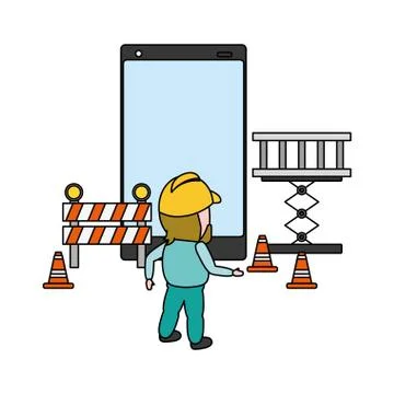 Mobile app development Illustrazione stock