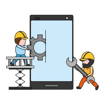 Mobile app development Illustrazione stock
