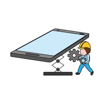 Mobile app development Illustrazione stock