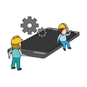 Mobile app development イラスト素材