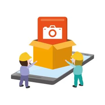 Mobile app development Illustrazione stock