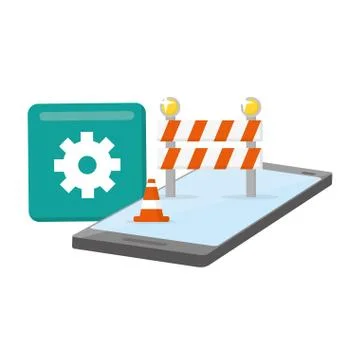 Mobile app development Stock Illustration