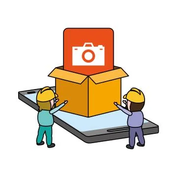Mobile app development Illustrazione stock