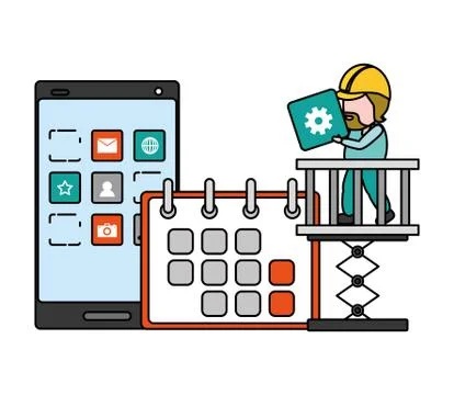 Mobile app development Stock Illustration