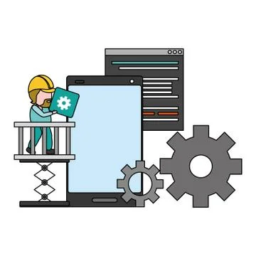 Mobile app development Stockillustratie