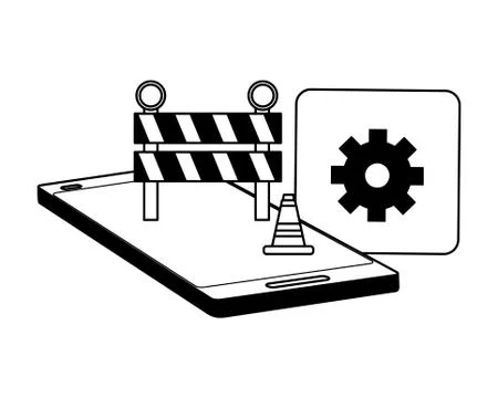 Mobile app development Stock Illustration