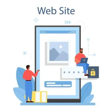 Mobile app development online service or platform. Modern Stock Illustration