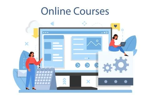 Mobile app development online service or platform. Modern Stock Illustration