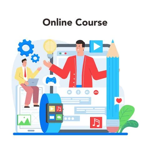 Mobile app development online service or platform. Modern technology Stock Illustration