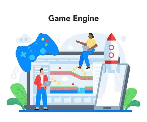 Mobile app development online service or platform. Modern technology Stock Illustration