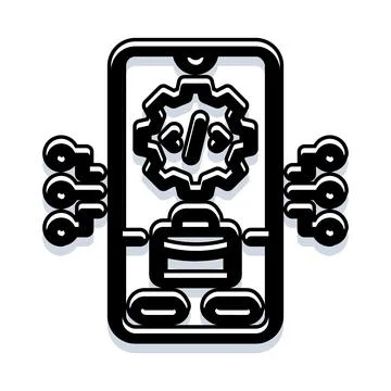 Mobile app development programming code gear concept 스톡 일러스트